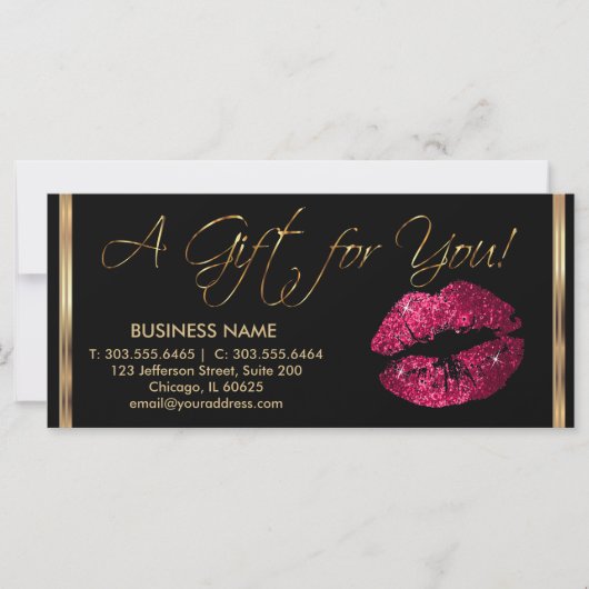 Carte *Un Certificat Cadeau Hot Pink Lipstick Business (Devant)