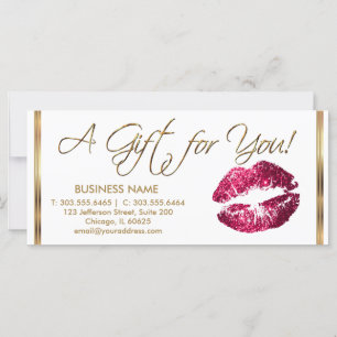 Carte Un certificat cadeau Hot Pink Lipstick Business 2