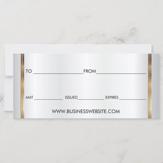 Carte *Un Certificat Cadeau Lièvres Gold (Dos)