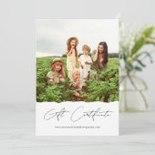 Carte Un certificat cadeau photo | Chèque-cadeau (Debout devant)