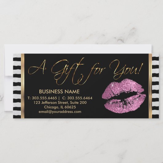 Carte *Un Certificat Cadeau So Pink Lipstick Business 3 (Devant)