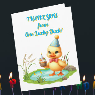 Carte Un chanceux canard photo fille Anniversaire de enf