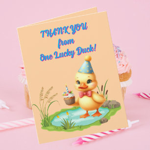 Carte Un chanceux canard photo fille Anniversaire de enf