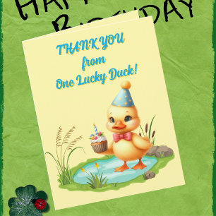 Carte Un chanceux canard photo fille Anniversaire de enf