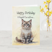 Carte Un chat Ragdoll Personnalité Anniversaire Fun Anim (Fleur jaune)