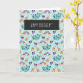 Carte Un chat rêvé flottant dans le ciel| Joyeux anniver (Fleur jaune)