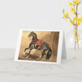 Carte Un cheval d'Arabie (avec une feuille de papier) (Fleur jaune)