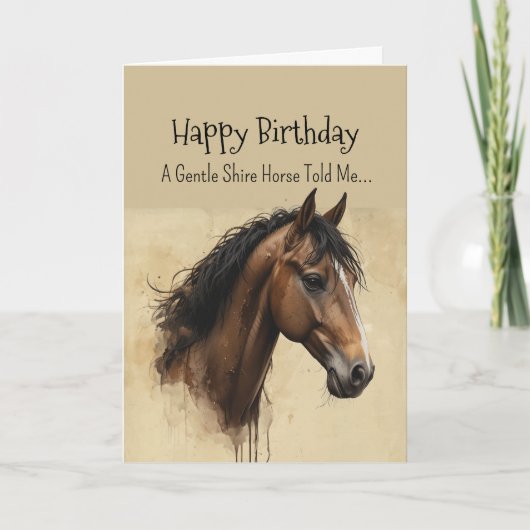 Carte Un Cheval Shire Personnalité Anniversaire (Devant)