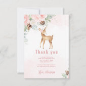 Carte Un chevreuil roux anniversaire d'hiver Merci (Devant)