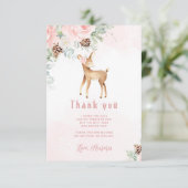 Carte Un chevreuil roux anniversaire d'hiver Merci (Debout devant)