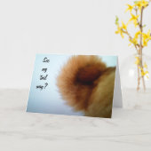 CARTE UN CHIEN HEUREUX QUI GAGNE DES TAILLES (Fleur jaune)