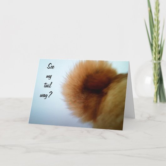 CARTE UN CHIEN HEUREUX QUI GAGNE DES TAILLES (Devant)