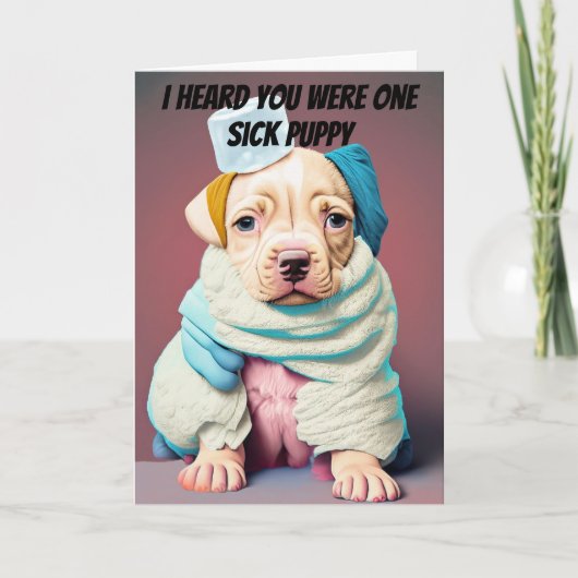 Carte Un Chiot Malade Aimé Un Se Bien (Devant)