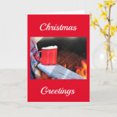 CARTE ***UN CHRISTMAS DE CACAO CHAUD*** (Fleur jaune)