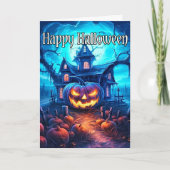 Carte Un Citrouille brillant et sinistre Halloween (Devant)