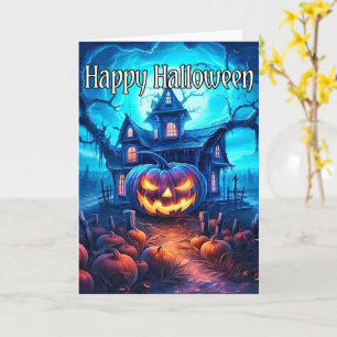 Carte Un Citrouille brillant et sinistre Halloween