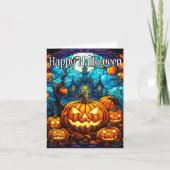Carte Un Citrouille d'Halloween tristement heureux (Devant)