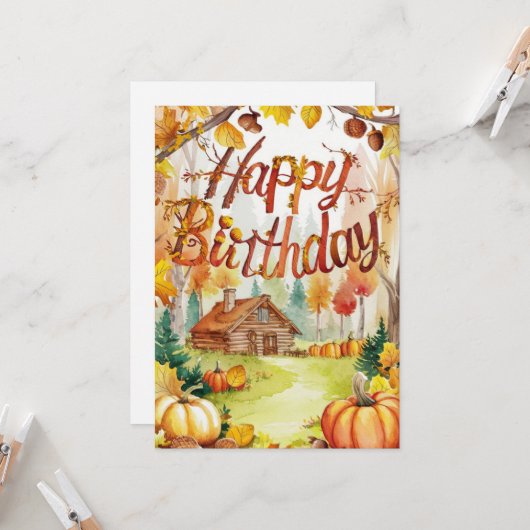 Carte Un Citrouille Enchanté Automne Automne Automne Aut (Devant/Arrière en situation)