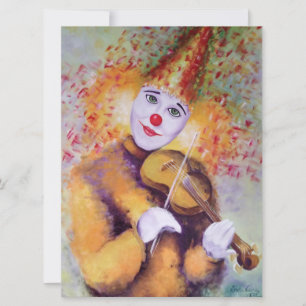 Carte Un clown doux jouant du violon
