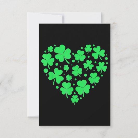 Carte Un coeur Shamrock irlandais chanceux (Devant)