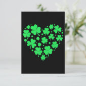 Carte Un coeur Shamrock irlandais chanceux (Debout devant)