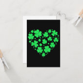 Carte Un coeur Shamrock irlandais chanceux (Devant/Arrière en situation)
