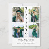 Carte Un collage photo moderne diplômé merci (Devant)