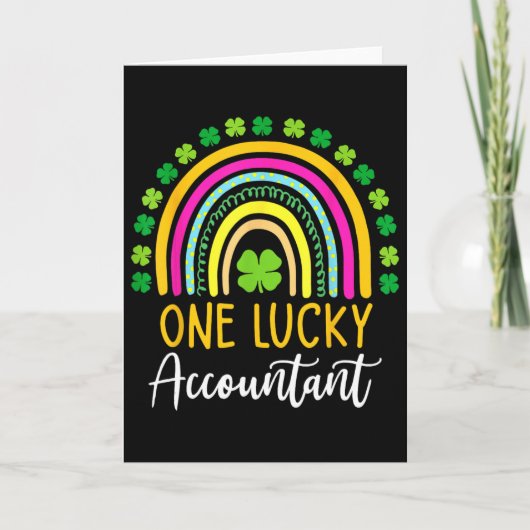 Carte Un comptable chanceux Saint-Patrick shamrocks (Devant)