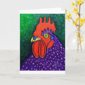 Carte Un coq pourpre (Fleur jaune)