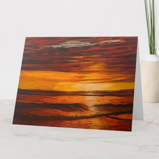 Carte Un Coucher De Soleil Orange Brillant, Par Gary Pol (Devant)