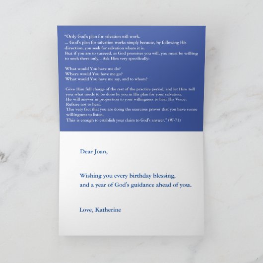 Carte Un cours à Miracles Qu'est-ce que vous m'auriez fa (Intérieur)