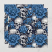 Carte Un crâne et une série Rose 12 (Devant / Derrière)