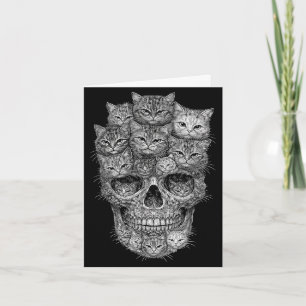 Carte Un crâne mais chats chat squelette halloween chat