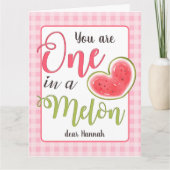Carte Un Dans Un Melon Cute Rose Watermelon Fille Annive (Devant)