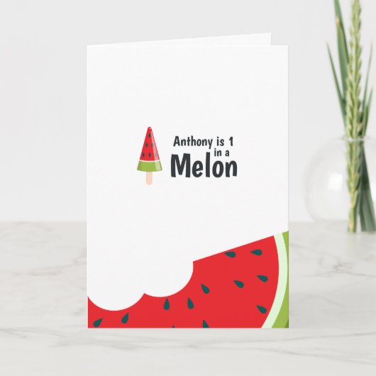 Carte Un dans un Melon Premier anniversaire Salutation (Devant)