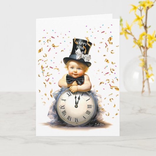 Carte Un début d’année (Fleur jaune)