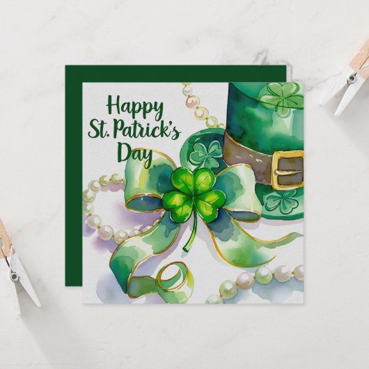 Carte Un design festif pour la Saint-Patrick (Devant/Arrière en situation)