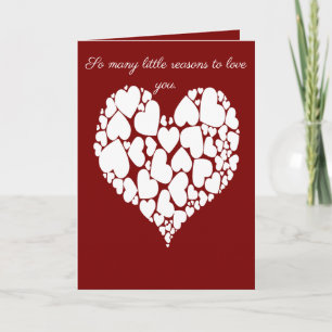 Carte Un design romantique de cœur en cœur monochrome bl