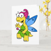Carte Un Dessin Fairysaur Dinosaur. (Fleur jaune)