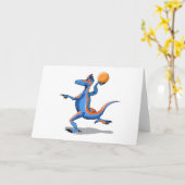 Carte Un Dessin Iguanodon Jouant Au Basket-Ball. (Fleur jaune)