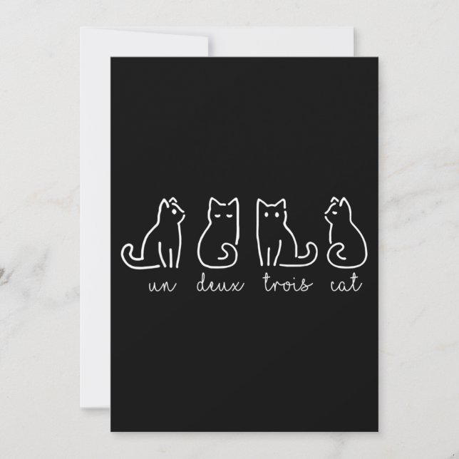 Carte Un Deux Trois Cat Abstrait Français Kitty (Devant)