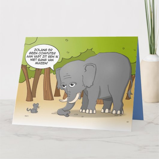 Carte Un éléphant n'a pas peur des souris. (Devant)