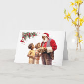 Carte Un enfant afro-américain sourit à Noël (Fleur jaune)