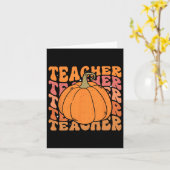 Carte Un Enseignant citrouille Tombe Thanksgiving Retour (Fleur jaune)