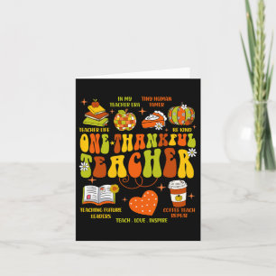 Carte Un enseignant reconnaissant Rétro Groovy Thanksgiv