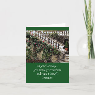 Carte UN ESCALIER EXTÉRIEUR GRAND AVEC ROSES/IT est