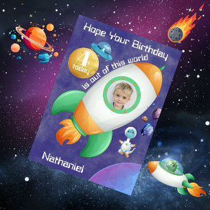 Carte Un espace photo sur le thème de l'anniversaire