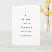 Carte Un esprit une fois ouvert ne se ferme jamais (Fleur jaune)