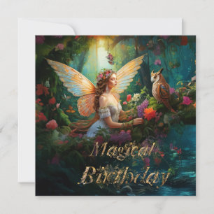 Carte Un étang de fée magique Joyeux Anniversaire Magiqu
