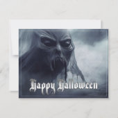 Carte Un fantôme noir dans un paysage désarmé - Hallowee (Devant)